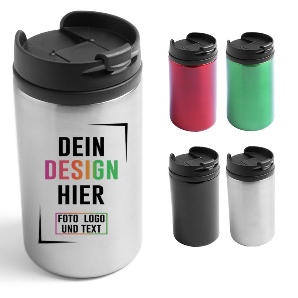 Handlicher ToGo Becher aus Edelstahl 290 ml - versch. Farben - Fototassen.de