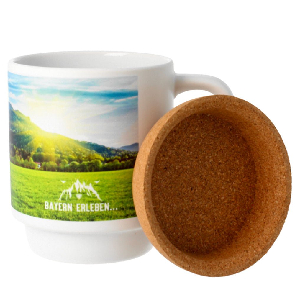 Keramiktasse mattiert mit Korkboden - Fototassen.de