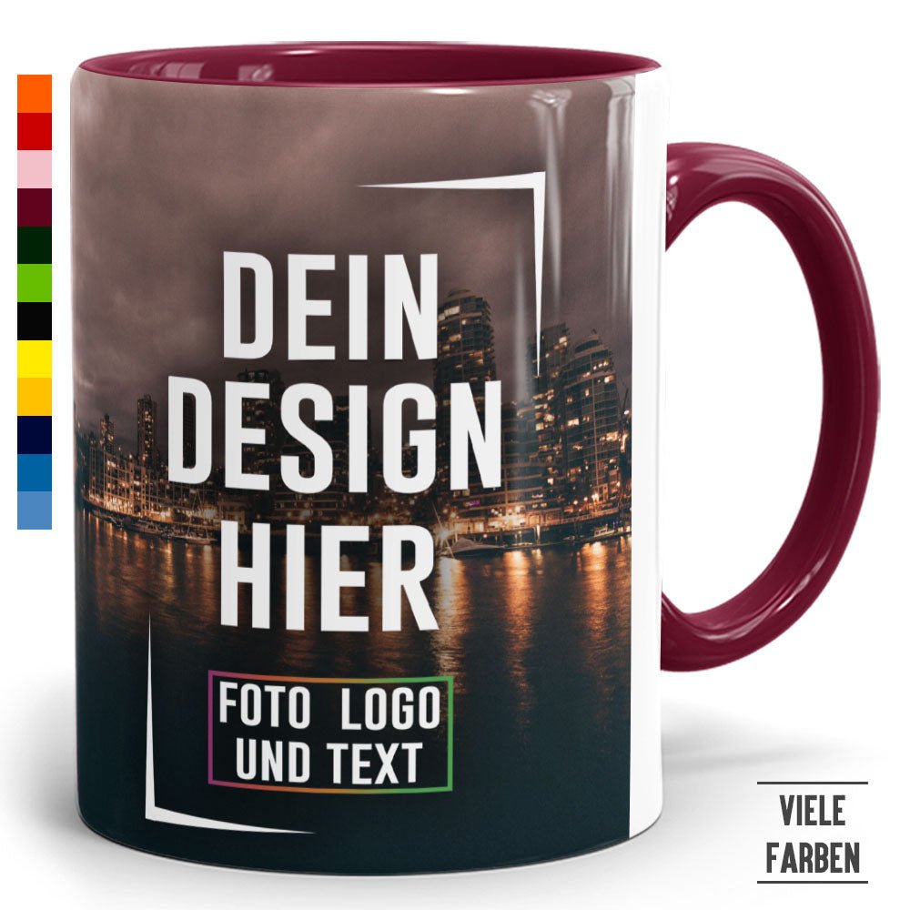 Panorama Zweifarbtassen Two Tone & Handle in 12 Farben - Fototassen.de