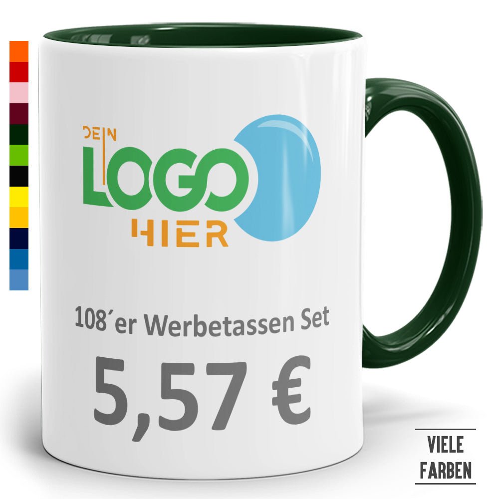 108er Werbeset Zweifarbtasse in vielen Farben - Fototassen.de