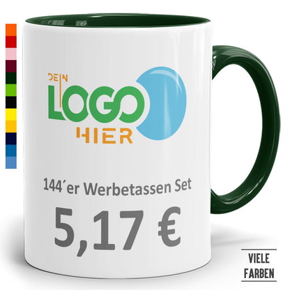 144 Werbeset Zweifarbtasse in vielen Farben - Fototassen.de