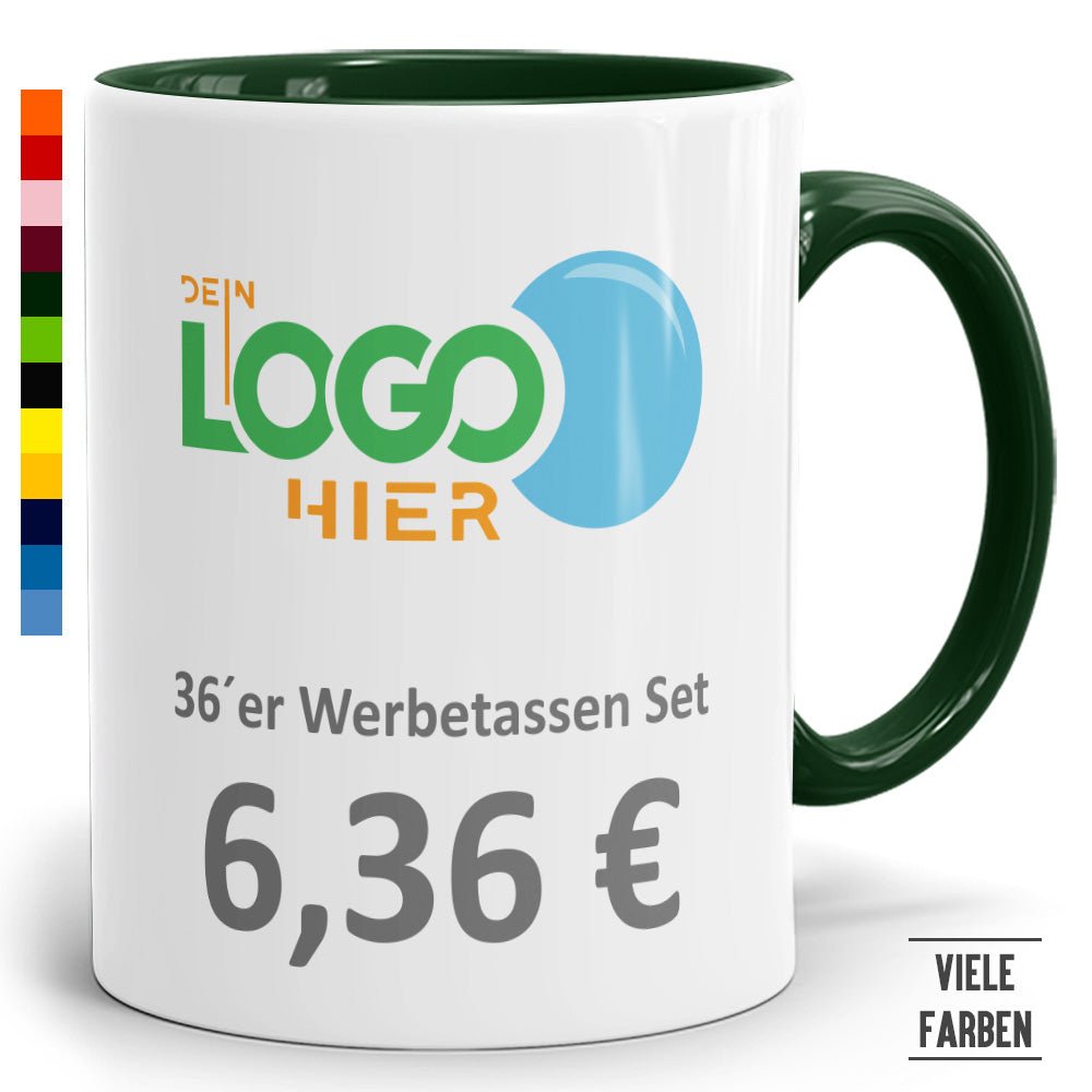 36er Werbeset Zweifarbtasse in vielen Farben - Fototassen.de