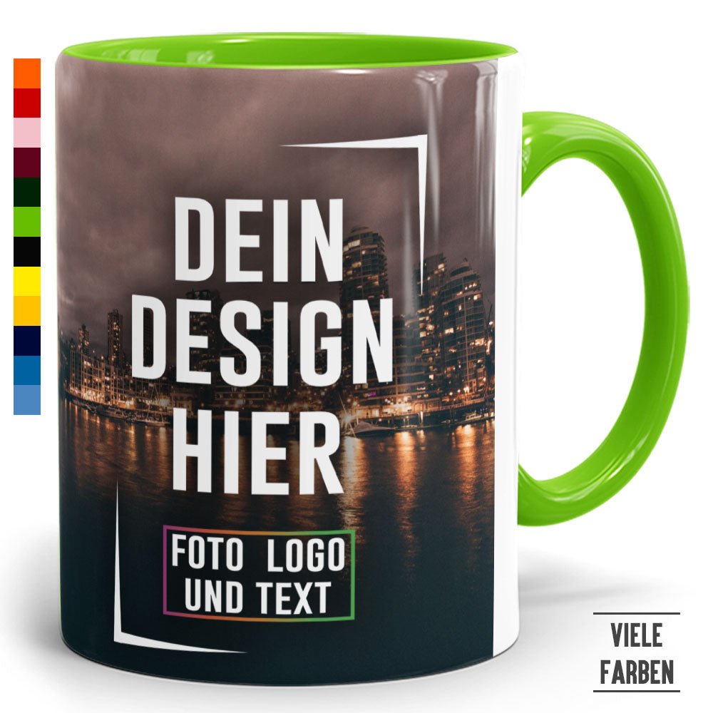 Panorama Zweifarbtassen Two Tone & Handle in 12 Farben - Fototassen.de