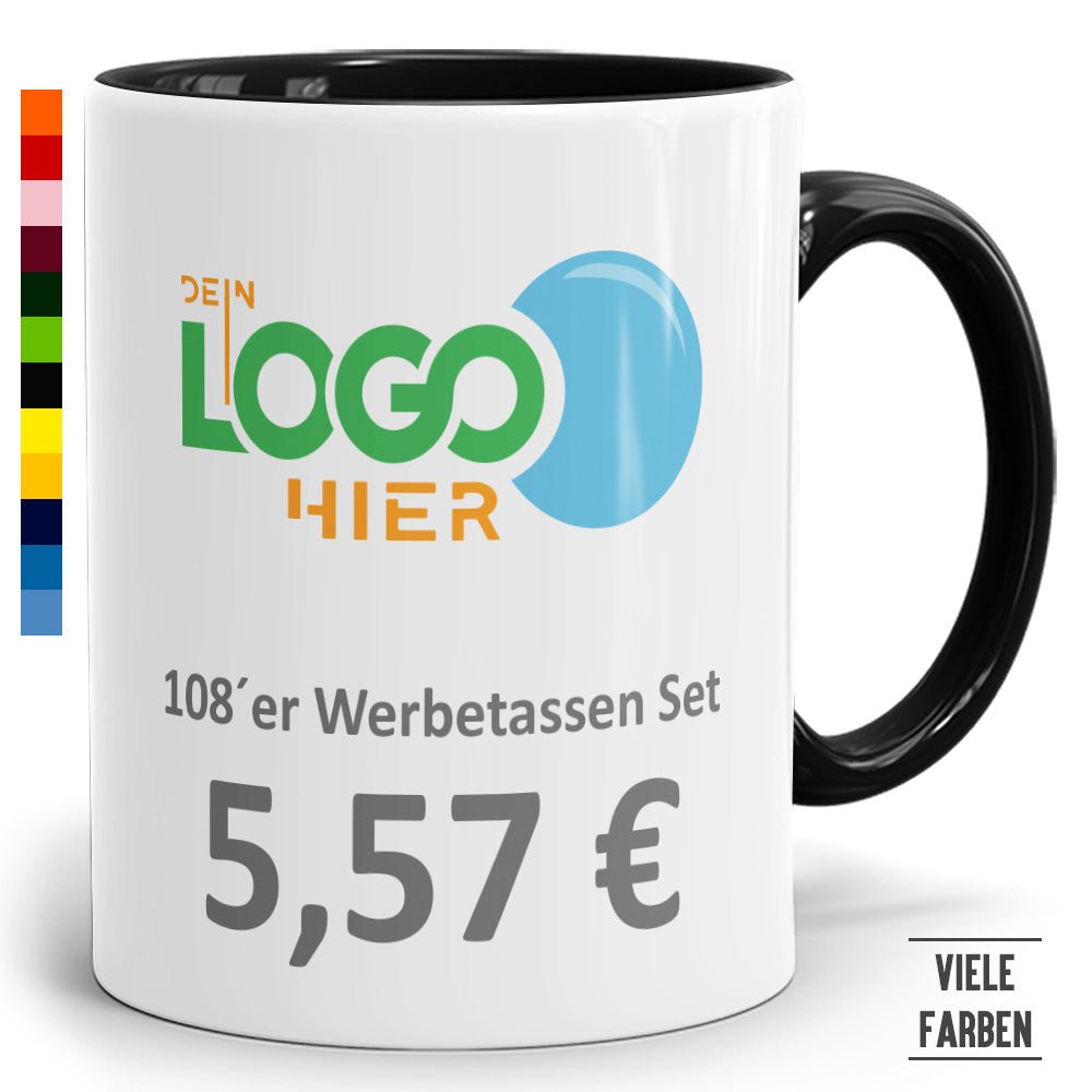 108er Werbeset Zweifarbtasse in vielen Farben - Fototassen.de