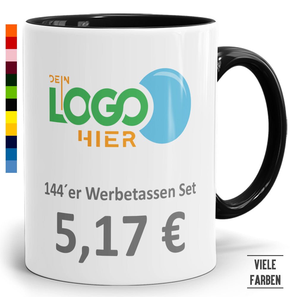 144 Werbeset Zweifarbtasse in vielen Farben - Fototassen.de