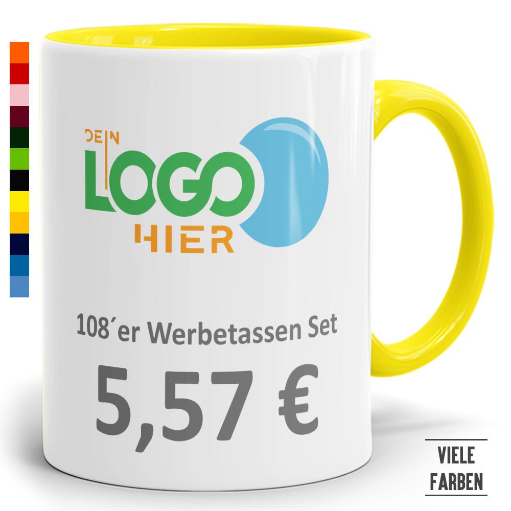 108er Werbeset Zweifarbtasse in vielen Farben - Fototassen.de