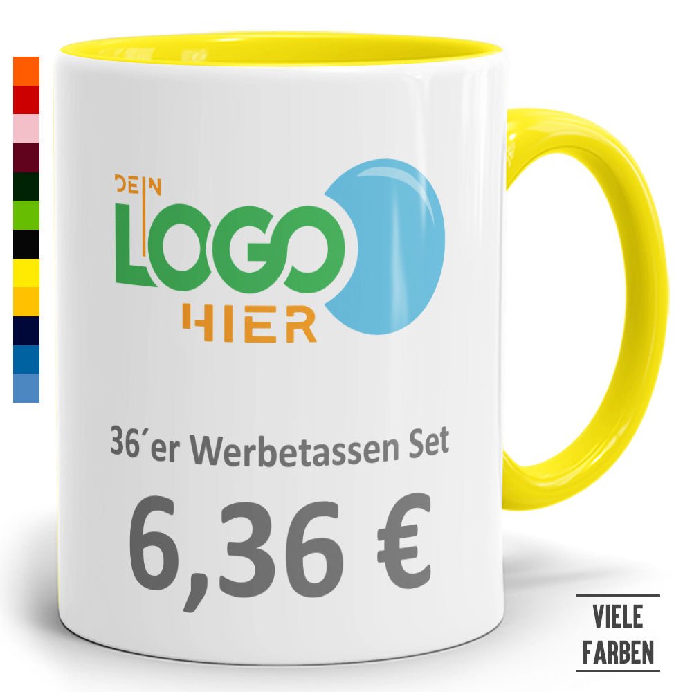 36er Werbeset Zweifarbtasse in vielen Farben - Fototassen.de