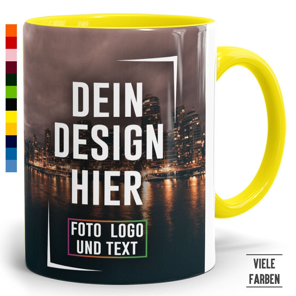 Panorama Zweifarbtassen Two Tone & Handle in 12 Farben - Fototassen.de