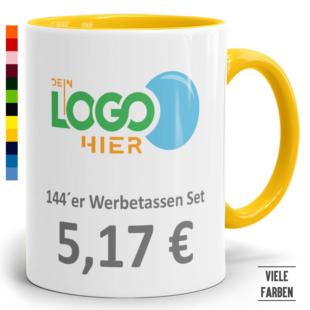 144 Werbeset Zweifarbtasse in vielen Farben - Fototassen.de