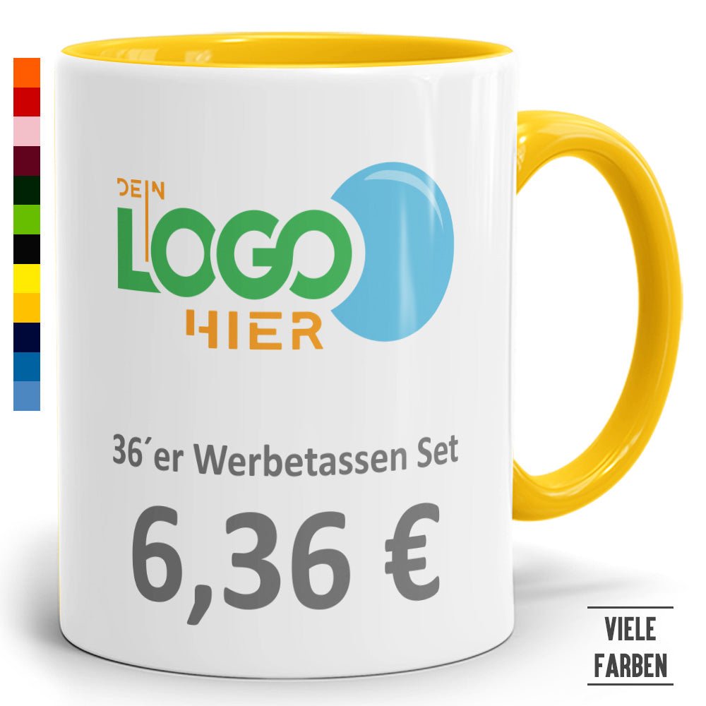 36er Werbeset Zweifarbtasse in vielen Farben - Fototassen.de