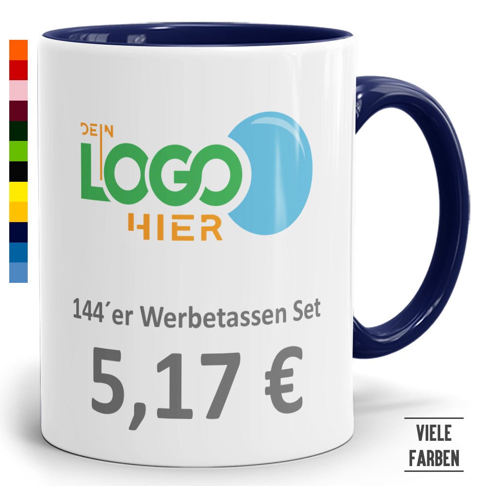 144 Werbeset Zweifarbtasse in vielen Farben - Fototassen.de