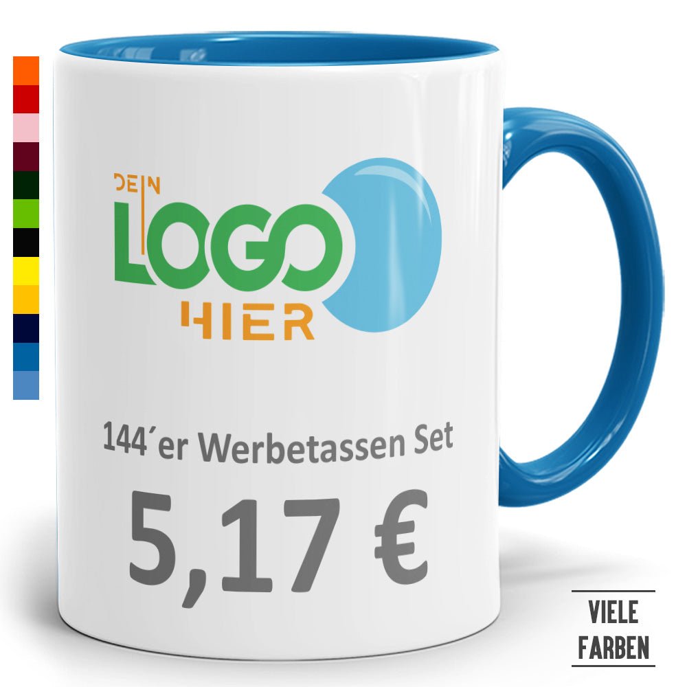 144 Werbeset Zweifarbtasse in vielen Farben - Fototassen.de