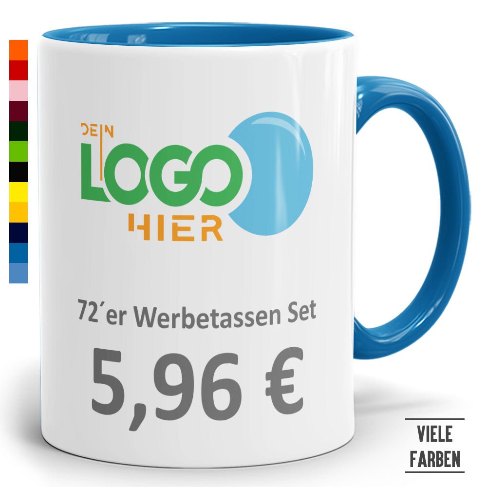 72er Werbeset Zweifarbtasse in vielen Farben - Fototassen.de