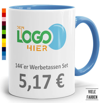 144 Werbeset Zweifarbtasse in vielen Farben - Fototassen.de