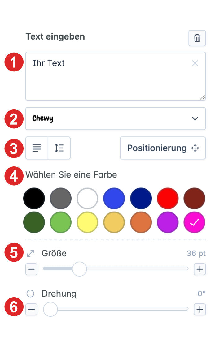 Tassendesigner Textwerkzeug kurz erklärt