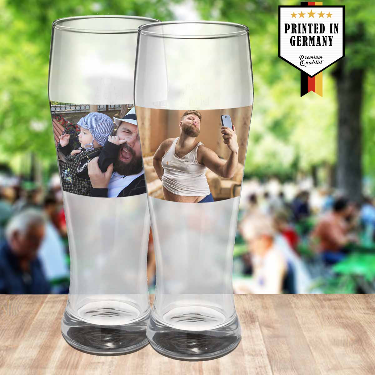 Weizenglas 0,5 ltr bedrucken mit Foto oder Logo - Fototassen.de